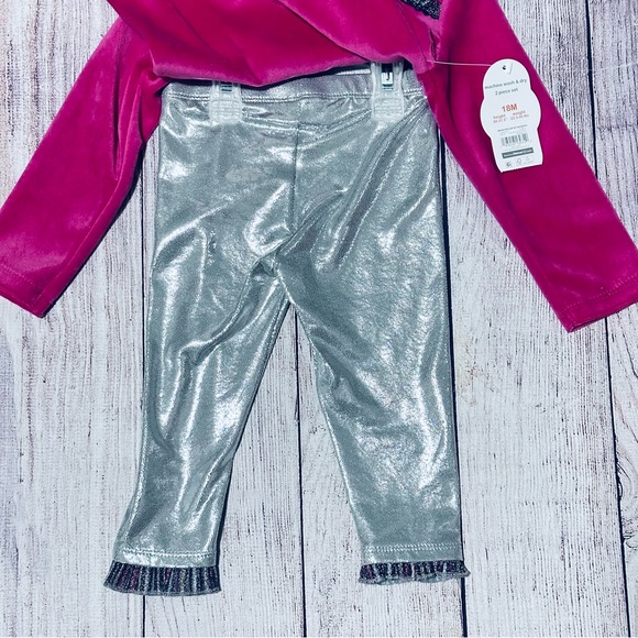 Wonder Nation Baby Dressy Glitter Outfit SILVER NEW - Picture 3 of 4
